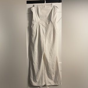 Spiegel Womens White Strapless Back Zipper Jumpsuit Size 18